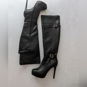 Thalia Sodi Carula Women Shoes Over the Knee Platform Boots Black Sz 9M